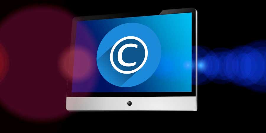 copyright symbol on computer screen